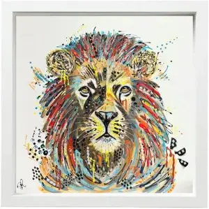Apollo the lion - Embellished Canvas Print