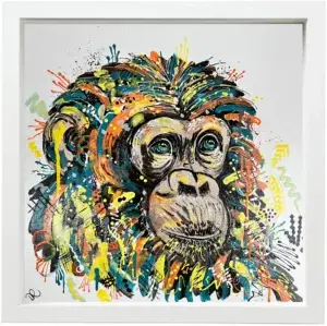 Charlie the Chimpanzee - Embellished Canvas Print