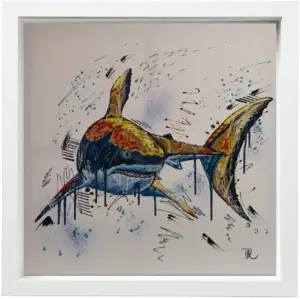 Momentum The Great White Shark - Embellished Canvas Print