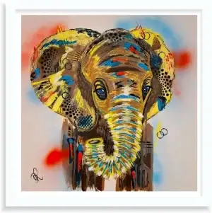 Nellie The Elephant - Embellished Canvas Print