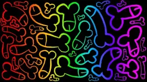 Rainbow Penis Black