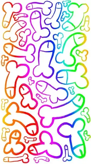 Rainbow Penis White